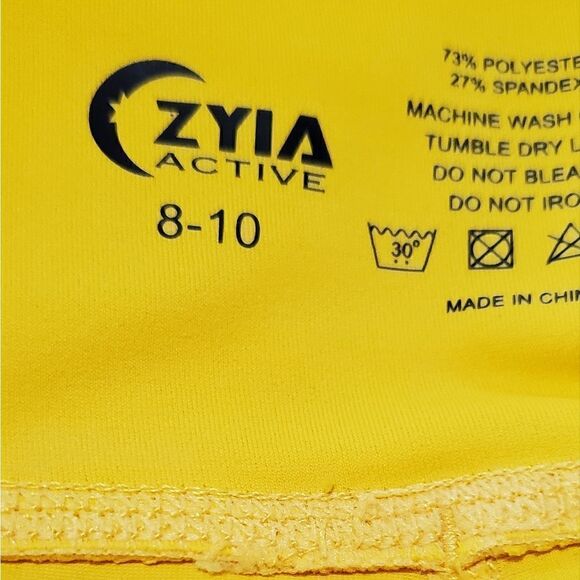 Zyia Yellow High-Rise Leggings with Side Mesh Rouging - Picture 5 of 5